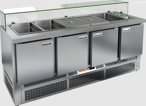 Стол холодильный HiCold SLE3-1111GN низкое стекло