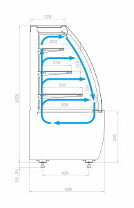Витрина кондитерская Carboma K70 VM 1,3-2 STANDARD 9005-0109 (открытая, версия 2.0)