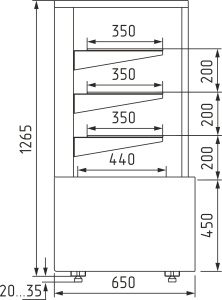 Витрина нейтральная Carboma KC70 N 1,3-1 LIGHT 9006-9005 (1,3 Cube ТЕХНО)