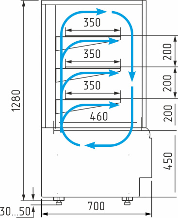 Витрина кондитерская Carboma KC70 VV 0,9-1 STANDARD 9006-9005 (ВХСв-0,9д Cube Люкс ТЕХНО)