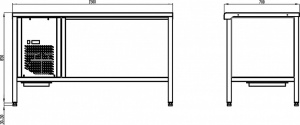 Стол холодильный Polair TT1,5GN-G
