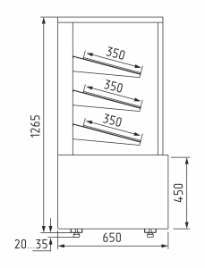 Витрина хлебная Carboma KC70 N 0,9-2 LIGHT Bread 9005-0430 (0,9 Cube без стекла)