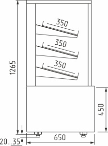 Витрина хлебная Carboma KC70 N 0,6-2 LIGHT Bread 9005-0430 (0,6 Cube без стекла)